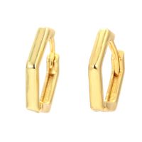 Venta Al Por Mayor De Pendientes De Oro De 18k Con Poligón Geométrico Amazónico Simple Con Clip Hexagonal Para Oreja De Comercio Exterior main image 1