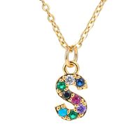 Fashion 26 English Letter Pendant Copper Necklace Wholesale Nihaojewelry main image 3