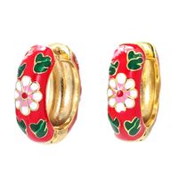 Fashion Geometric Flower Copper Patchwork Plating Earrings main image 1