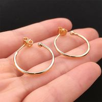 Glossy Circle C-shaped Copper Gold-plated Earrings Wholesale Nihaojewelry main image 3