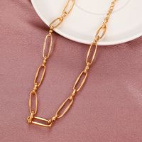 Punk Style Oval Clavicle Chain Alloy Thick Necklace Wholesale Nihaojewelry main image 3