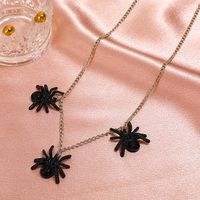 Vintage Gothic Black Spider Pendant Alloy Necklace Wholesale Nihaojewelry main image 5