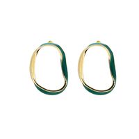 Boucles D&#39;oreilles Simples En Alliage D&#39;huile Dégoulinant Creuse Géométrique Bijoux En Gros Nihaojewelry main image 6