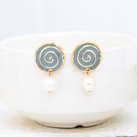 Round Oil Drop Pearl Pendant Baroque Earrings Wholesale Jewelry Nihaojewelry main image 1