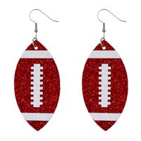 Creative Rugby Sequin Glitter Color Leather Earrings Wholesale Nihaojewelry sku image 1