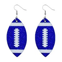 Creative Rugby Sequin Glitter Color Leather Earrings Wholesale Nihaojewelry sku image 4