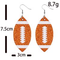 Creative Rugby Sequin Glitter Color Leather Earrings Wholesale Nihaojewelry sku image 7