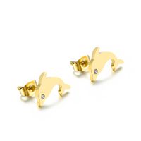 Cartoon Style Cartoon Character Plating Titanium Steel 18K Gold Plated Earrings sku image 1