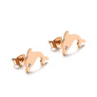 Cartoon Style Cartoon Character Plating Titanium Steel 18K Gold Plated Earrings sku image 2