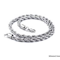 Retro Multi-size Twisted Rope Stainless Steel Necklace Wholesale Nihaojewelry sku image 4