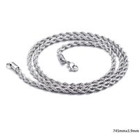 Retro Multi-size Twisted Rope Stainless Steel Necklace Wholesale Nihaojewelry sku image 3