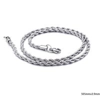 Retro Multi-size Twisted Rope Stainless Steel Necklace Wholesale Nihaojewelry sku image 1