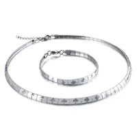 Simple Stainless Steel Collar Bracelet Suit Wholesale Nihaojewelry sku image 8