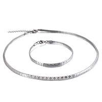 Simple Stainless Steel Collar Bracelet Suit Wholesale Nihaojewelry sku image 7