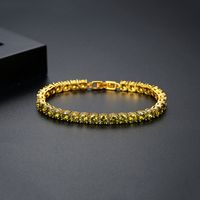 Korean Geometric Copper Inlaid Zircon Bracelet Wholesale sku image 4