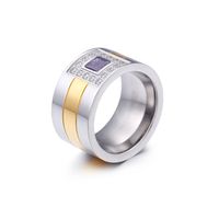 Simple Stainless Steel Micro-inlaid Zircon Multi-color Ring Wholesale Nihaojewelry sku image 5