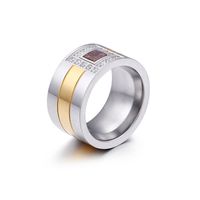 Simple Stainless Steel Micro-inlaid Zircon Multi-color Ring Wholesale Nihaojewelry sku image 9