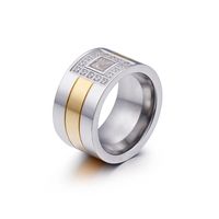 Simple Stainless Steel Micro-inlaid Zircon Multi-color Ring Wholesale Nihaojewelry sku image 13