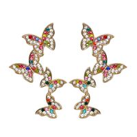 Korean Style Diamond Butterfly Earrings Wholesale Jewelry Nihaojewelry sku image 1