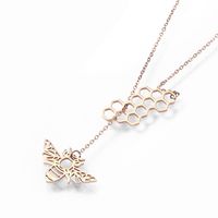 304 Stainless Steel 18K Gold Plated Simple Style Plating Bee Pendant Necklace sku image 3