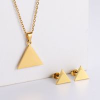 Titanium Steel Electroplating 18k Gold Triangle Glossy Pendant Jewelry Set Wholesale Nihaojewelry sku image 1
