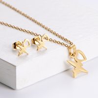 Aml Titanium Ornament Fashion Suit Ecg Earrings Autumn New Heart-shaped Pendant Cross-border Supply sku image 1