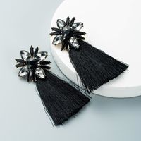 Bohemian Glass Flower Long Color Tassel Earrings Wholesale Nihaojewelry sku image 1