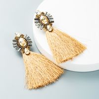 Retro Diamond-studded Long Color Tassel Earrings Wholesale Nihaojewelry sku image 6
