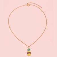Color Fruit Pineapple Pendant Necklace Wholesale Nihaojewelry sku image 1