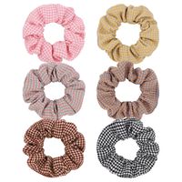 Cute Houndstooth Printed Folds Hair Scrunchies Set Wholesale Nihaojewelry sku image 1