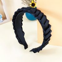 Korean Style Dough-twist Style Plaits Headband Fabric Candy Color Pressure Non-slip Headband Wide Edge Sweet All-matching Pure Color All-matching Hair Accessories sku image 1