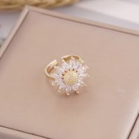 Europe And America Cross Border New Color Zircon Sunflower Ring Female Fashion Personality Ins 18k Gold Bracelet R40 sku image 2