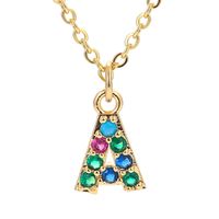 Fashion 26 English Letter Pendant Copper Necklace Wholesale Nihaojewelry sku image 1