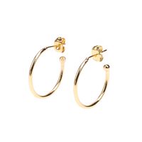 Glossy Circle C-shaped Copper Gold-plated Earrings Wholesale Nihaojewelry sku image 1