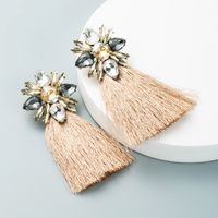 Bohemian Glass Flower Long Color Tassel Earrings Wholesale Nihaojewelry sku image 2