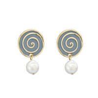 Round Oil Drop Pearl Pendant Baroque Earrings Wholesale Jewelry Nihaojewelry sku image 1