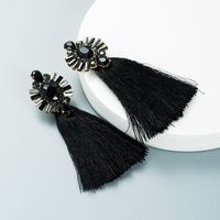 Retro Diamond-studded Long Color Tassel Earrings Wholesale Nihaojewelry sku image 3