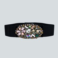 Cinturón Elástico Tejido Elástico Con Diamantes De Color Barroco Chocando Al Por Mayor Nihaojewelry sku image 1