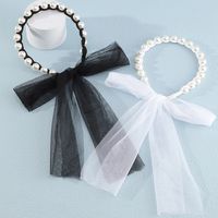 Korean Lace Pearl Tie Bow Hair Band Set Wholesale Nihaojewelry main image 5