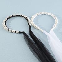 Korean Lace Pearl Tie Bow Hair Band Set Wholesale Nihaojewelry main image 6