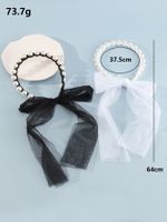 Korean Lace Pearl Tie Bow Hair Band Set Wholesale Nihaojewelry main image 7