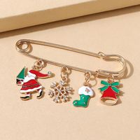 Christmas Series Snowflake Santa Claus Pin Brooch Wholesale Nihaojewelry sku image 1