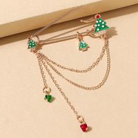 Christmas Series Tree Color Cystal Chain Tassel Pin Brooch Wholesale Nihaojewelry main image 2