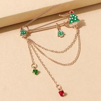 Christmas Series Tree Color Cystal Chain Tassel Pin Brooch Wholesale Nihaojewelry sku image 1