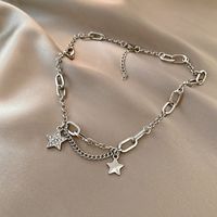 Korean Five-pointed Star Pendant Titanium Steel Necklace Wholesale Nihaojewelry main image 2