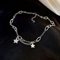 Korean Five-pointed Star Pendant Titanium Steel Necklace Wholesale Nihaojewelry main image 4