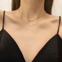 Dongda Simple Double-layer Titanium Steel Necklace Women's Cold Style Retro Trendy Clavicle Chain Internet Celebrity Twin Pendant Wholesale main image 4