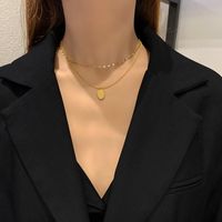 Simple Fashion Titanium Steel Multi-layer Disc Necklace Wholesale Nihaojewelry main image 3