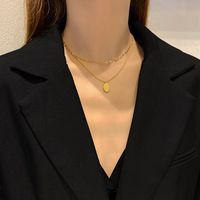 Simple Fashion Titanium Steel Multi-layer Disc Necklace Wholesale Nihaojewelry main image 4