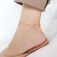 Japanese And Korean Ins Style Simple Fashion Round Beads Anklet Titanium Steel Plated 18 Gold Fashion Trend Round Beads Anklet Ornament S080 main image 4